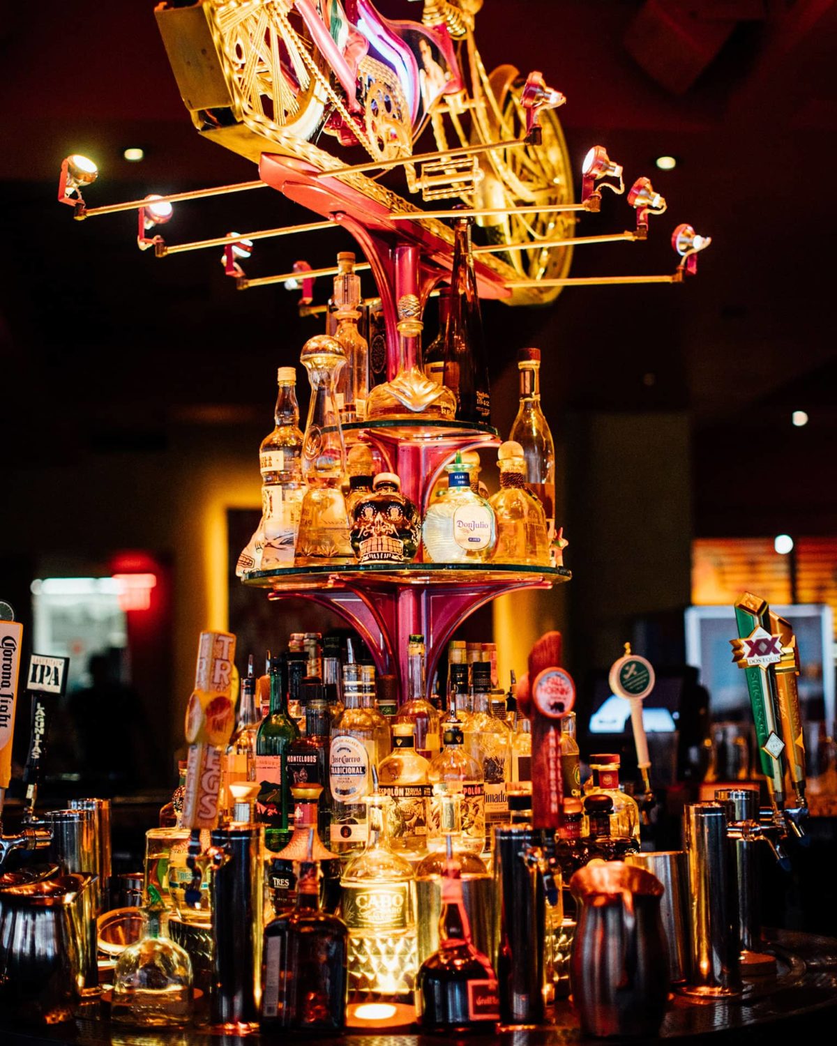 The El Vez tequila tower.